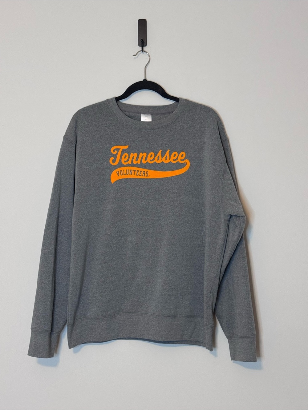 ZooZatz Tennessee Volunteers Gray Felt Logo Crewneck Sweatshirt Large NWOT